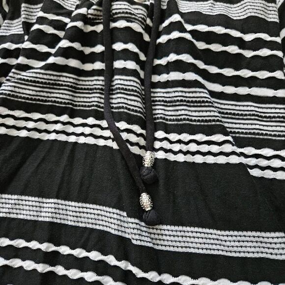 Dotti Black and White Ibiza Stripe Swim Coverup Tunic Dress Size Medium NWOT - Picture 4 of 6